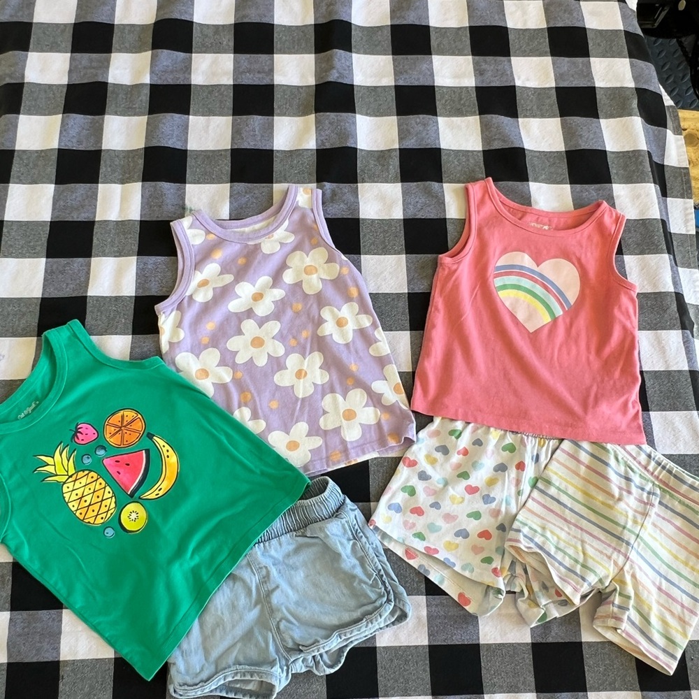 Colorful Kids' Tank Tops and Shorts Set